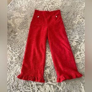 Maeve Red Textured Pants